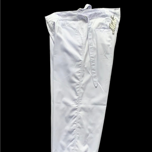 Motel Rocks White Jubie Cargo Utility Trousers Drill Tapered Leg Large UK 16-18 - Picture 2 of 13